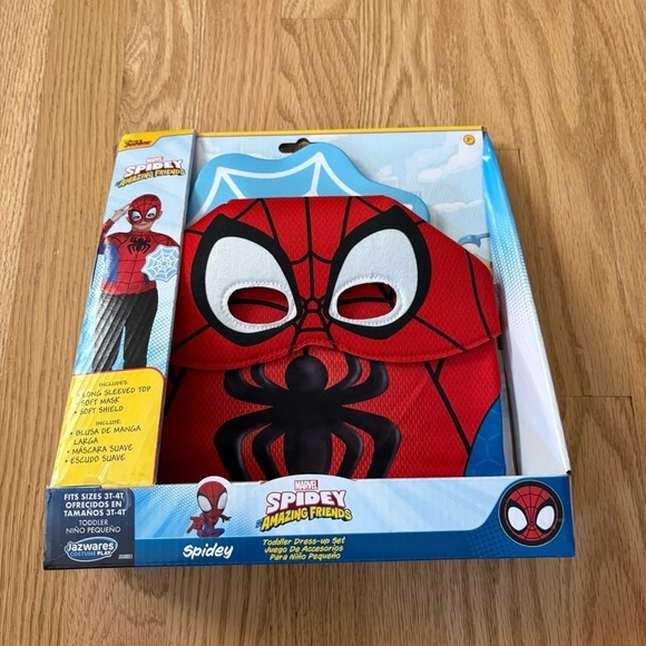Spidey and His Amazing Friends Dress Up Set NEW 3T-4T Mask Shield Toddler - Picture 2 of 3